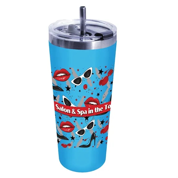 22oz Memphis Tumbler With Flip Lid & Straw - Gift Set,... from ASI 30270 Aakron Line