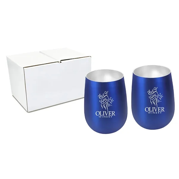 Halcyon® 12 oz. Stainless Steel Wine Glass - Gift Set... from ASI 30270 Aakron Line