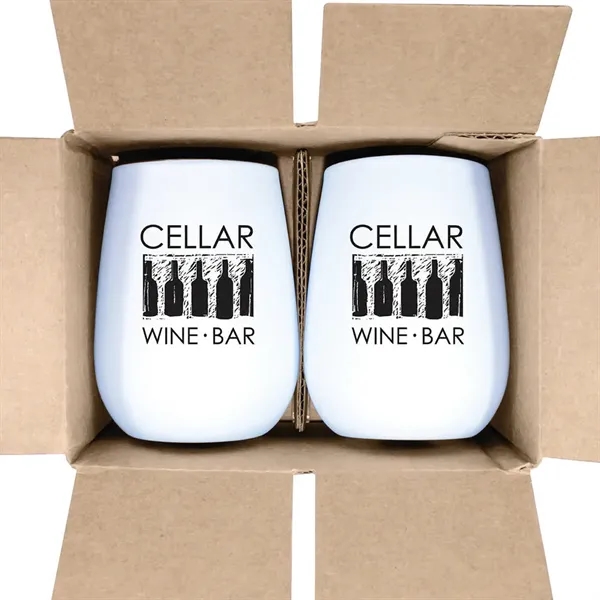 Halcyon® 12 oz. Stainless Steel Wine Glass - Gift Set... from ASI 30270 Aakron Line