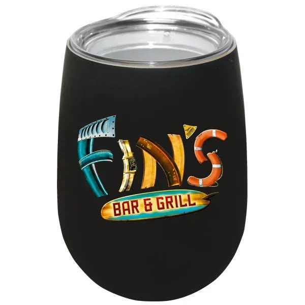 Halcyon® 12 oz. Stainless Steel Wine Glass with Lid - Gift... from ASI 30270 Aakron Line