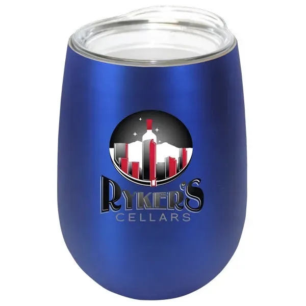 Halcyon® 12 oz. Stainless Steel Wine Glass with Lid - Gift... from ASI 30270 Aakron Line