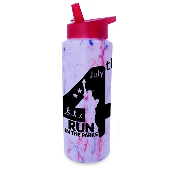 32 oz. Confetti Sports Bottle with Straw Cap Lid... from ASI 30270 Aakron Line