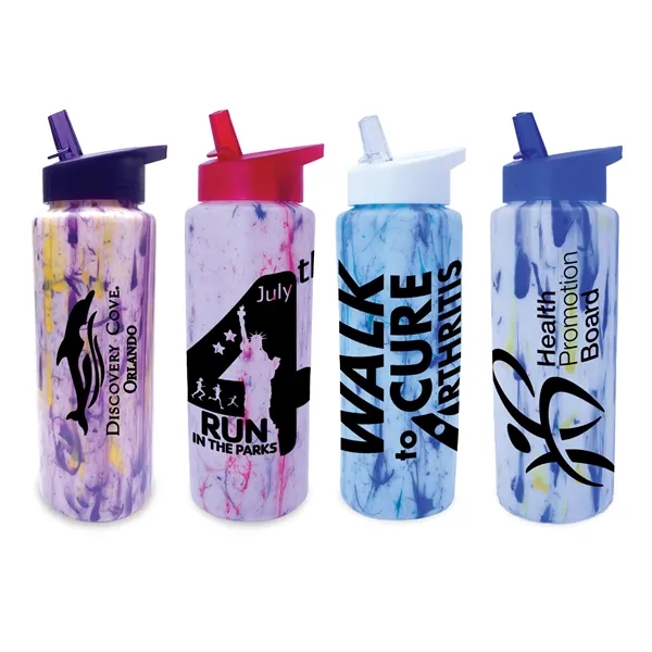 32 oz. Confetti Sports Bottle with Straw Cap Lid... from ASI 30270 Aakron Line
