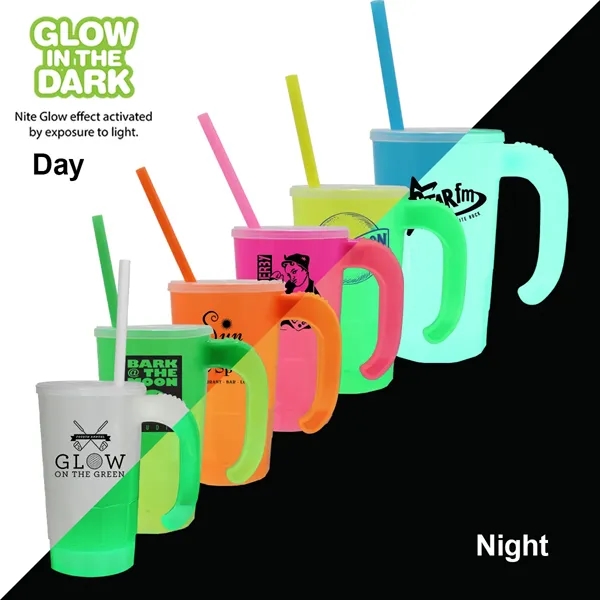 20 oz. Nite Glow Stackable Beer Stein/Straw/Lid Set... from ASI 30270 Aakron Line