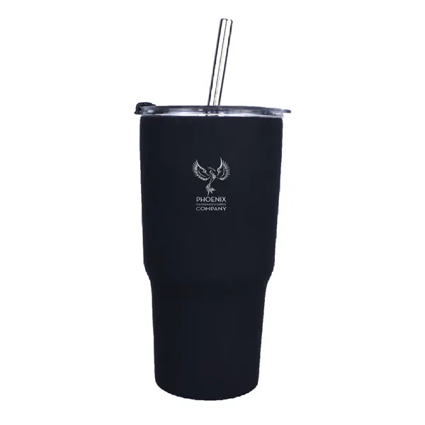 Halcyon® 20 oz. Tumbler with Stainless Straw/Flip Top Lid,... from ASI 30270 Aakron Line
