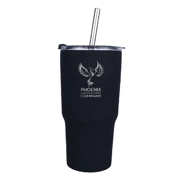 Halcyon® 20 oz. Tumbler with Stainless Straw/Flip Top Lid,... from ASI 30270 Aakron Line