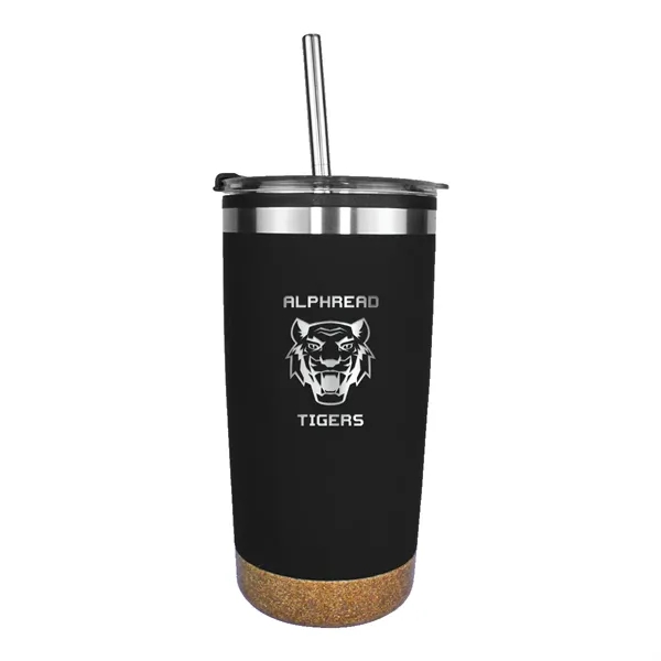 Halcyon® 20 oz. Cork Bottom Tumbler with Stainless Straw/Fl... from ASI 30270 Aakron Line