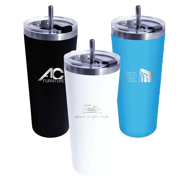 22 oz. Memphis Tumbler With Flip Top Lid & Stainless Steel... from ASI 30270 Aakron Line