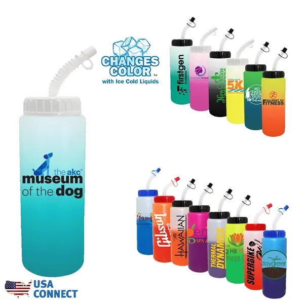 Mood™ 32 oz. Sports Bottle With Flexible Straw, Full Color... from ASI 30270 Aakron Line
