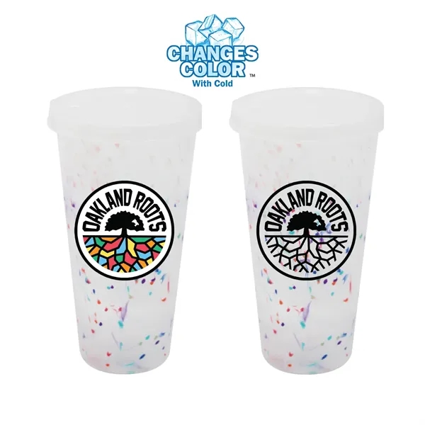 Mood™ 26 oz. Rainbow Confetti Tumbler With Lid... from ASI 30270 Aakron Line
