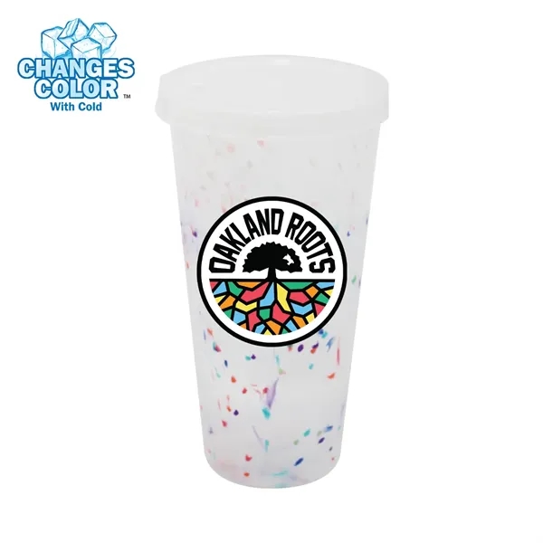 Mood™ 26 oz. Rainbow Confetti Tumbler With Lid... from ASI 30270 Aakron Line