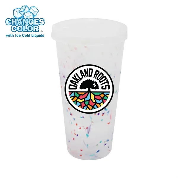 Mood™ 26 oz. Rainbow Confetti Tumbler with Lid, Full Color... from ASI 30270 Aakron Line