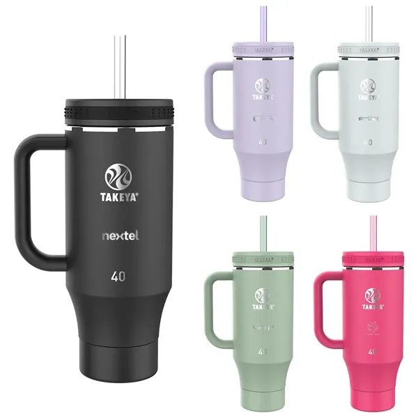 Takeya®  40 oz. Straw Tumbler With Handle, Laser - Standard... from ASI 30270 Aakron Line