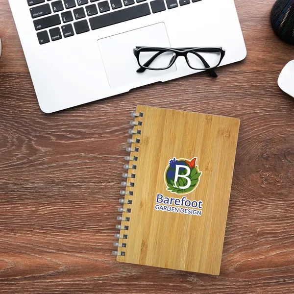 4" X 6" Bamboo Spiral Notebook... from ASI 30208 A P Specialties / AP Specialties