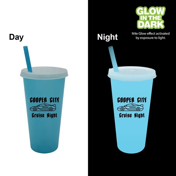 Nite Glow 26 oz. Tumbler with Lid & Straw... from ASI 30270 Aakron Line