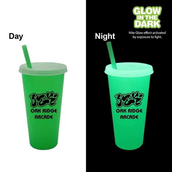 Nite Glow 26 oz. Tumbler with Lid & Straw... from ASI 30270 Aakron Line