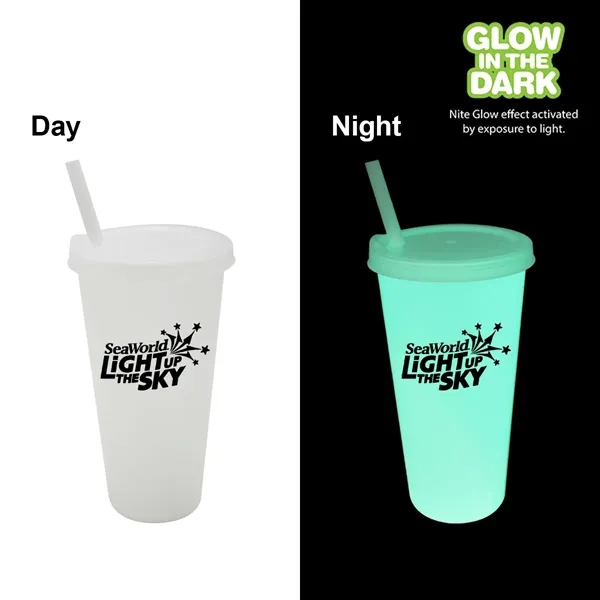 Nite Glow 26 oz. Tumbler with Lid & Straw... from ASI 30270 Aakron Line