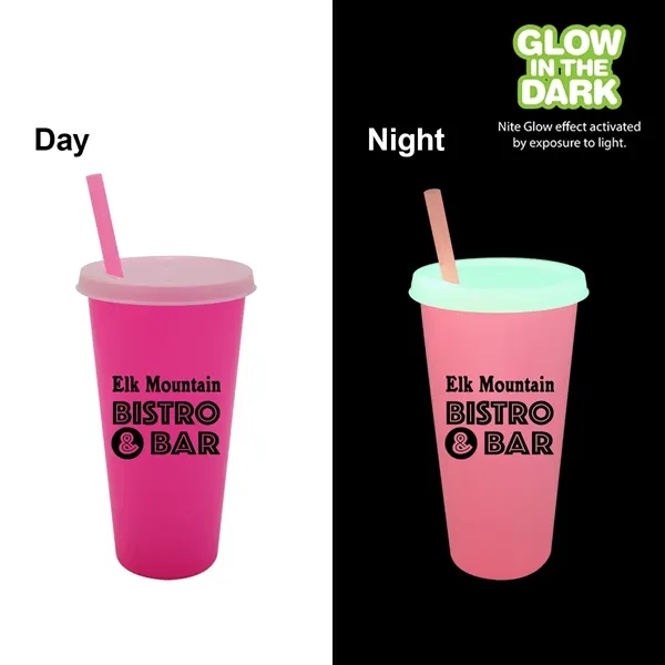 Nite Glow 26 oz. Tumbler with Lid & Straw... from ASI 30270 Aakron Line