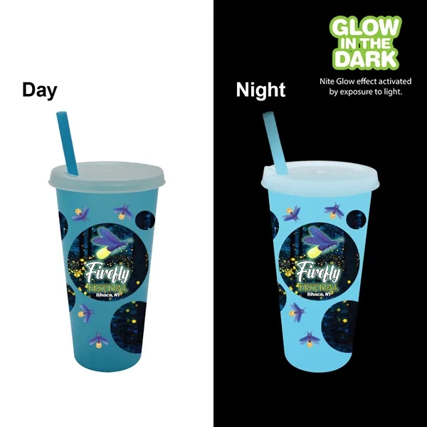 Nite Glow 26 oz. Tumbler with Lid & Straw, Full Color... from ASI 30270 Aakron Line