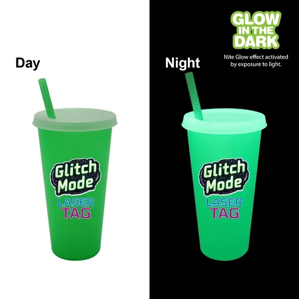 Nite Glow 26 oz. Tumbler with Lid & Straw, Full Color... from ASI 30270 Aakron Line