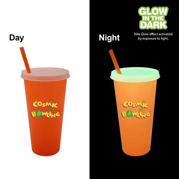 Nite Glow 26 oz. Tumbler with Lid & Straw, Full Color... from ASI 30270 Aakron Line
