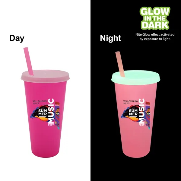 Nite Glow 26 oz. Tumbler with Lid & Straw, Full Color... from ASI 30270 Aakron Line
