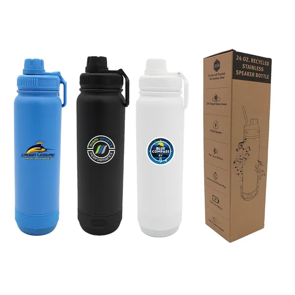 24 oz. Recycled Stainless Speaker Bottle, Full Color Digital... from ASI 30270 Aakron Line