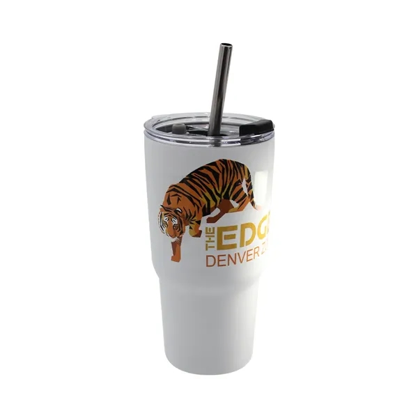 Halcyon 20 oz. Tumbler with Stainless Straw/Flip Top Lid - V... from ASI 30270 Aakron Line