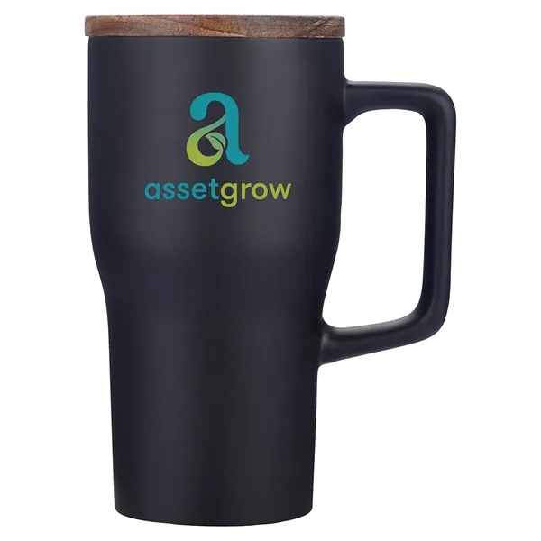 18 oz Ceramic Mug w/ Wood Lid... from ASI 36730 Ariel Premium Supply Inc