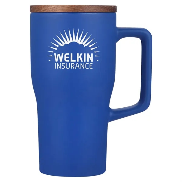 18 oz Ceramic Mug w/ Wood Lid... from ASI 36730 Ariel Premium Supply Inc