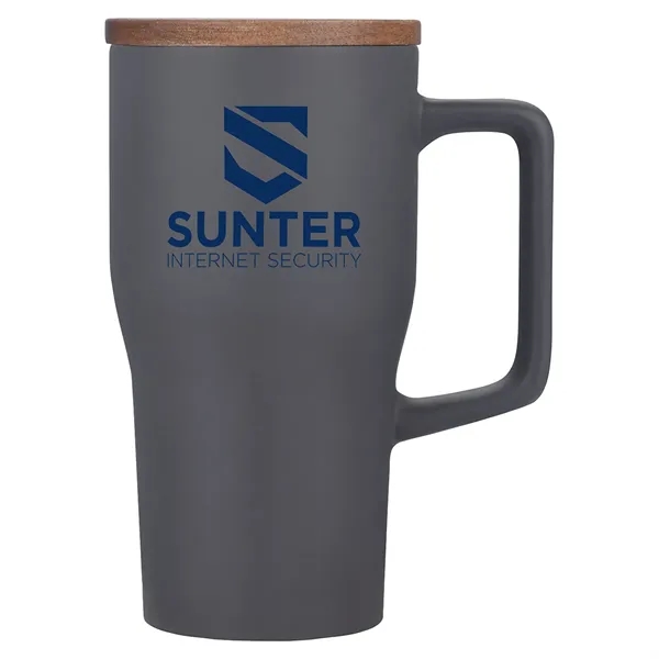 18 oz Ceramic Mug w/ Wood Lid... from ASI 36730 Ariel Premium Supply Inc