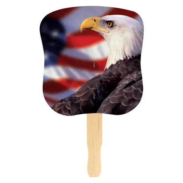 Stock Design Hand Fan-Bald Eagle/Us Flag, Full Color Digital... from ASI 30270 Aakron Line