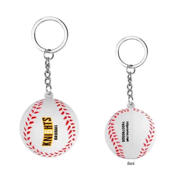 Baseball shaped stress reliever with split ring.... from ASI 61125 Hit Promotional Products / Hit®