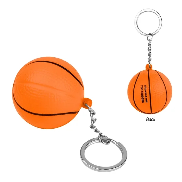 Basketball shaped stress reliever with split ring.... from ASI 61125 Hit Promotional Products / Hit®