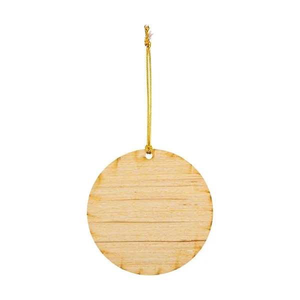 3.5" round wooden ornament with string for hanging and full color,... from ASI 61125 Hit Promotional Products / Hit®