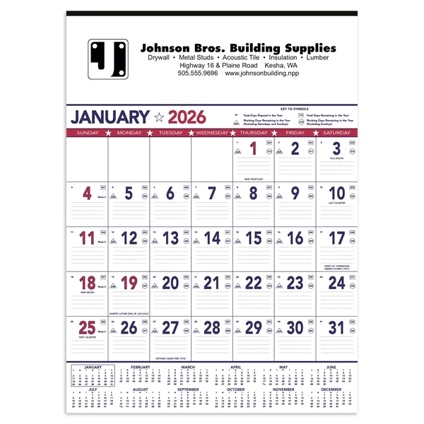 Triumph® Calendars Patriotic Contractor Memo... from ASI 40480 Koozie Group / Norwood Triumph Calendar