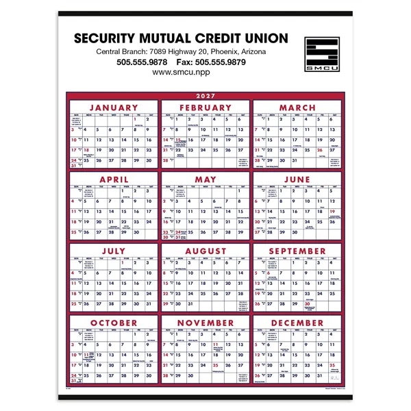 22 x 29 Span-A-Year 2024 calendar on 80# matte paper stock.... from ASI 40480 Koozie Group / Norwood Triumph Calendar