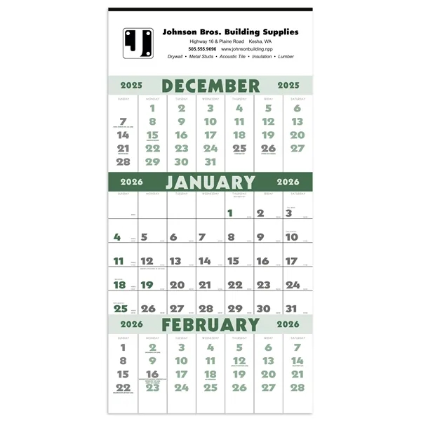 3-Month Planner (12 Sheet)... from ASI 40480 Koozie Group / Norwood Triumph Calendar