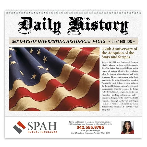 Daily History Spiral... from ASI 40480 Koozie Group / Norwood Triumph Calendar