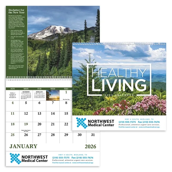 Healthy Living - Spiral... from ASI 40480 Koozie Group / Norwood Triumph Calendar