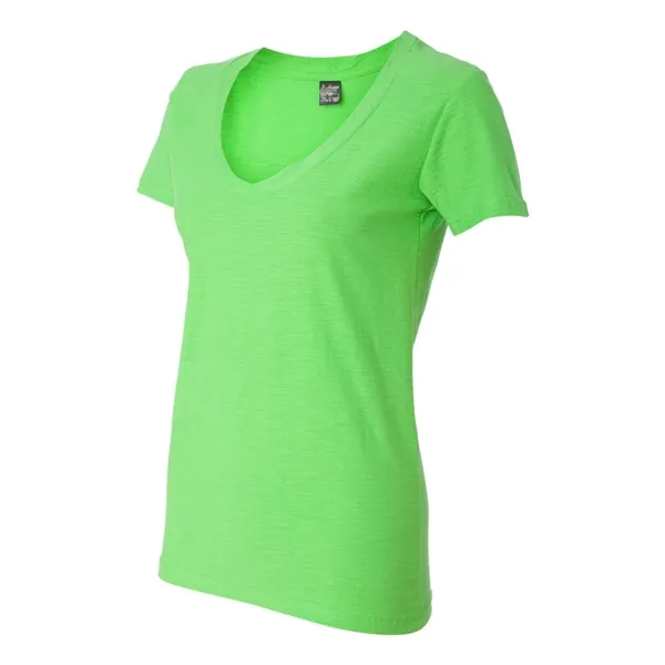 V-neck slub jersey t-shirt with self-fabric neck tape.... from ASI 84358 S&S Activewear