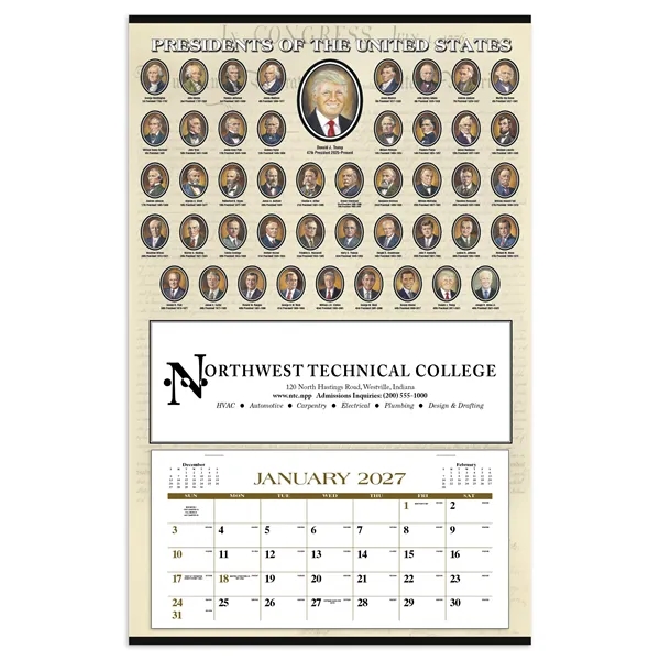 Presidents Hanger 12-Month... from ASI 40480 Koozie Group / Norwood Triumph Calendar