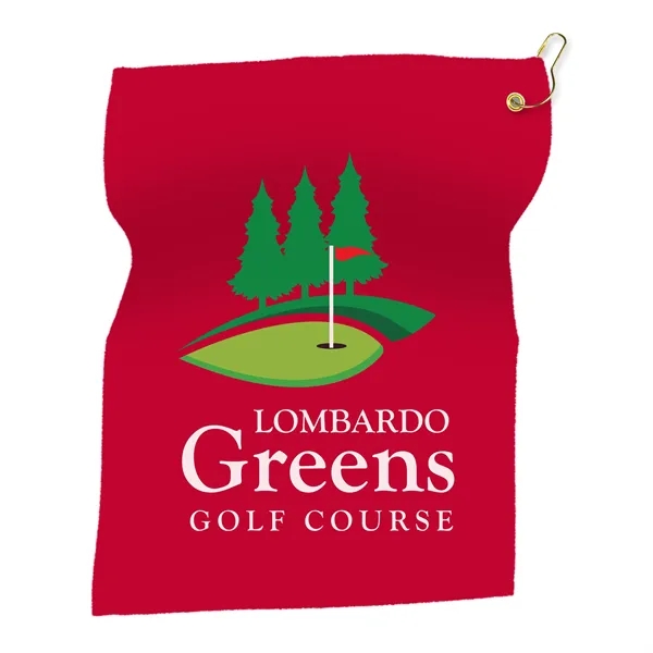 15" x 18" Hemmed Terry/ Velour Rally Towel with Grommet and... from ASI 40480 Koozie Group