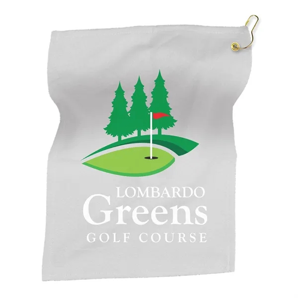 15" x 18" Hemmed Terry/ Velour Rally Towel with Grommet and... from ASI 40480 Koozie Group