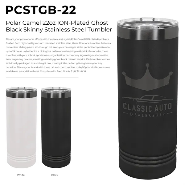 Polar Camel stainless steel 22-ounce insulated ION-Plated tumbler with sliding lid.... from ASI 74601 Calico