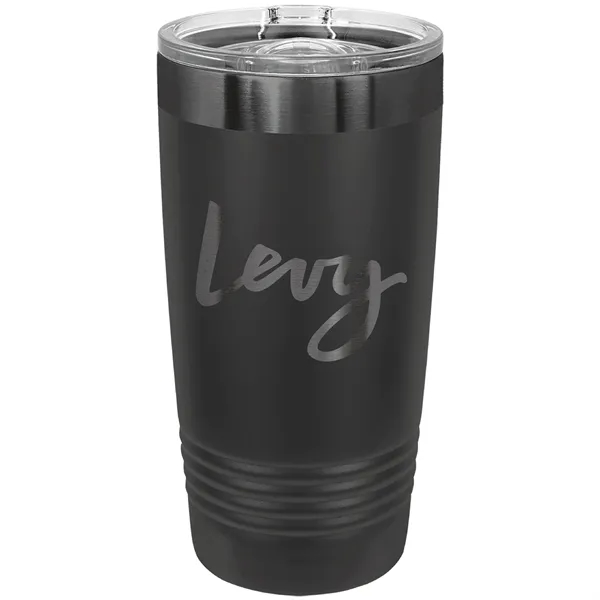 20 oz. stainless steel ringed tumbler with a vacuum sealed, clear-colored... from ASI 74601 Calico