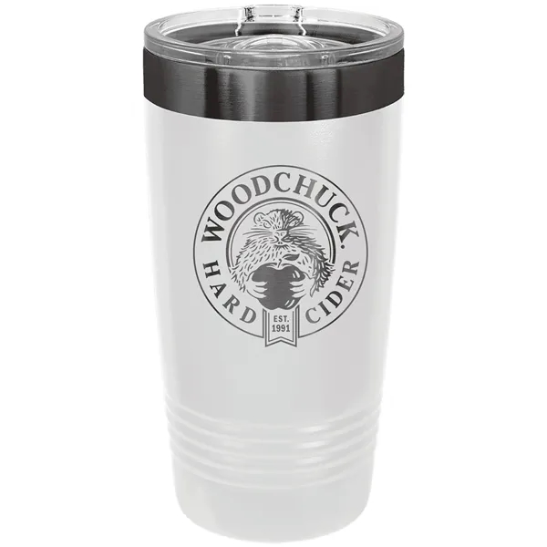 20 oz. stainless steel ringed tumbler with a vacuum sealed, clear-colored... from ASI 74601 Calico