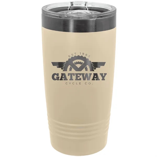 20 oz. stainless steel ringed tumbler with a vacuum sealed, clear-colored... from ASI 74601 Calico