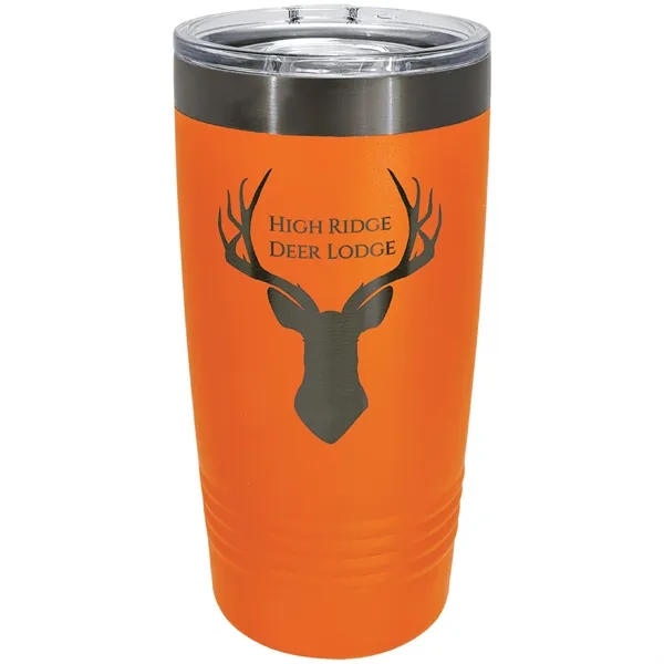 20 oz. stainless steel ringed tumbler with a vacuum sealed, clear-colored... from ASI 74601 Calico