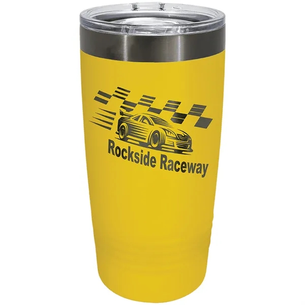 20 oz. stainless steel ringed tumbler with a vacuum sealed, clear-colored... from ASI 74601 Calico